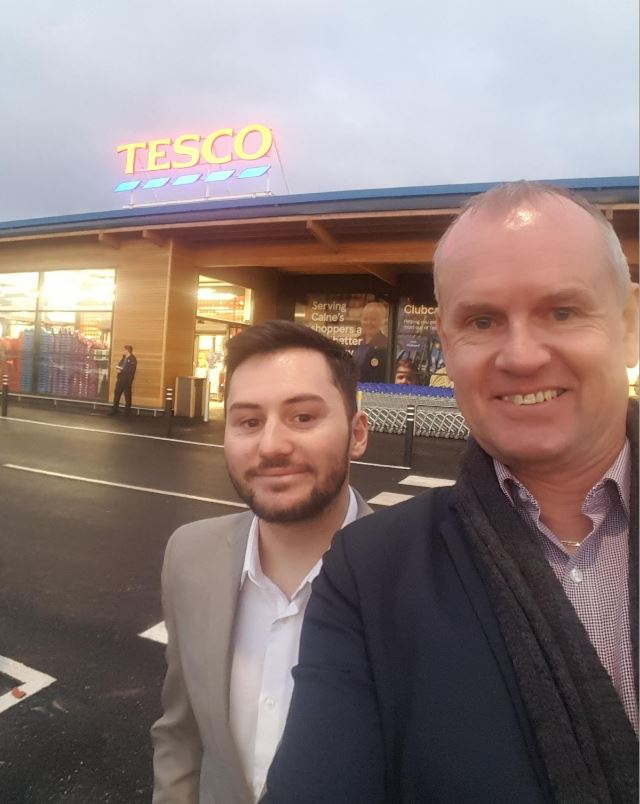 Mike and Connah at Tesco